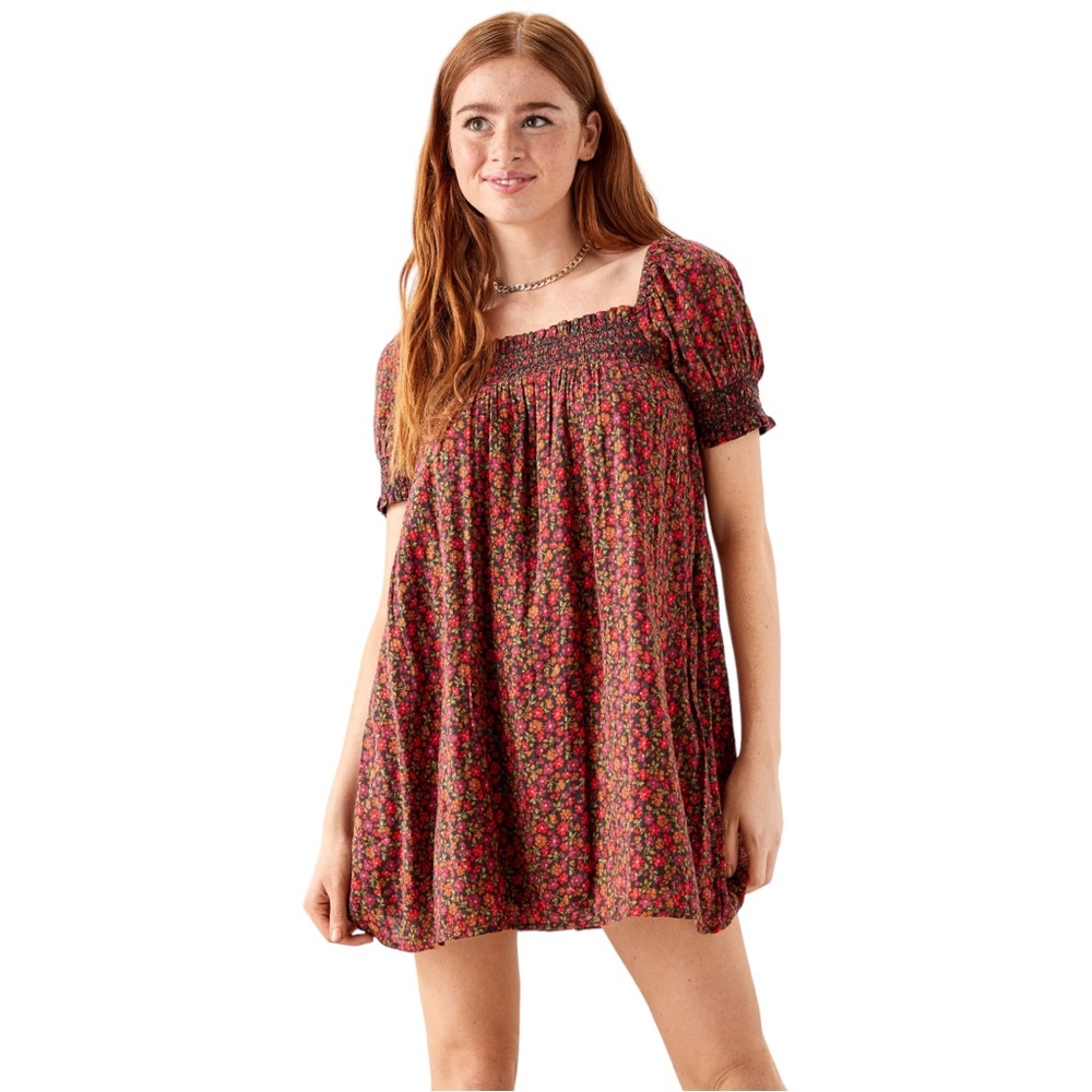 American Eagle Outfitters Red Floral Mini Dress